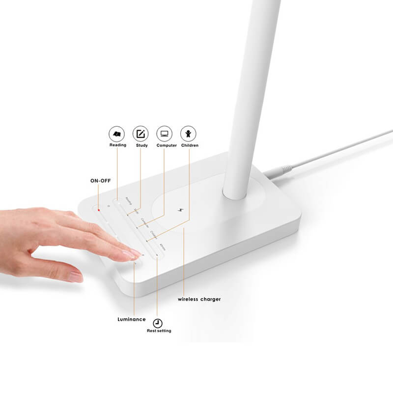 LED Desk lámpa gyors vezeték nélküli töltő
