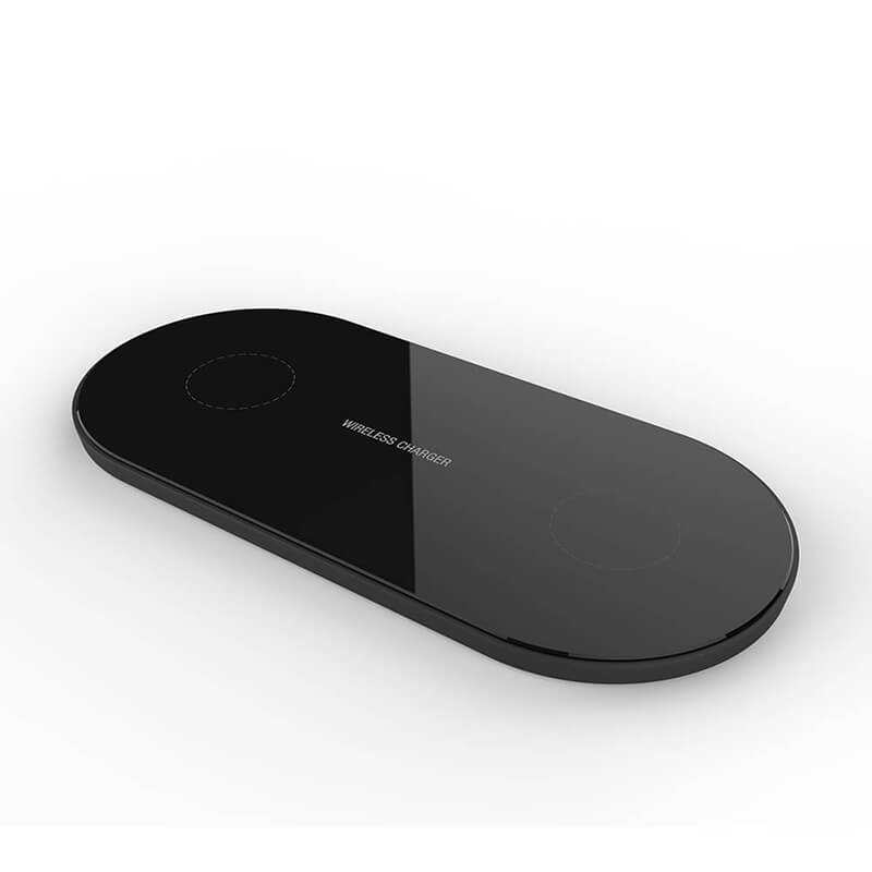 Kettős vezeték nélküli töltőpad (iPhone vagy Android telefonhoz)